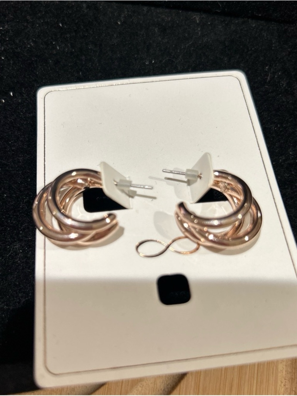 Rose Gold color Twisted Hoop Stud Earrings - Women Jewelry